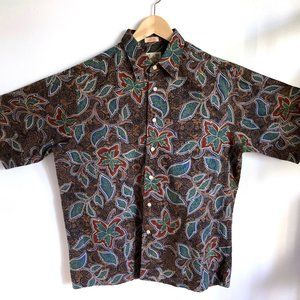 Vtg 90s REYN SPOONER Aloha Hawaiian Shirt Floral M